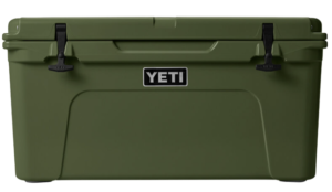 Dark green YETI cooler