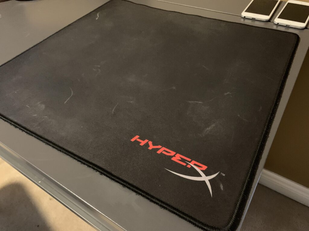 A dirty HyperX mousepad