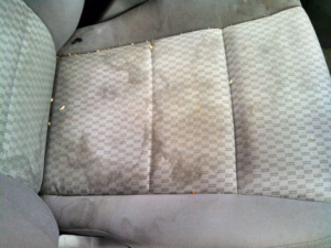 Urine stained car seats