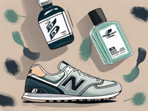 A pair of new balance suede shoes