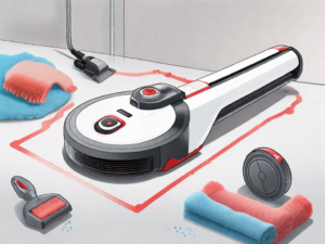A roborock vacuum cleaner with its sensors highlighted