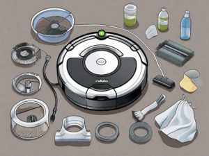 A roomba 770 robot vacuum cleaner partially disassembled