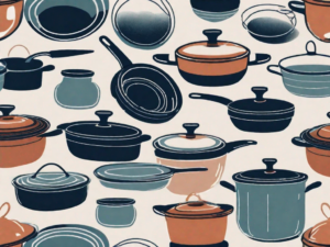 Various descoware kitchen items such as pots