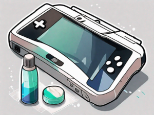 A nintendo 3ds console with a shiny clean screen