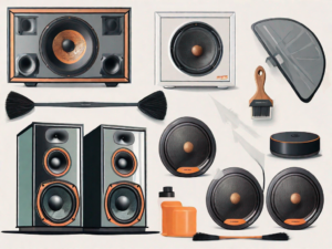 A set of klipsch speakers