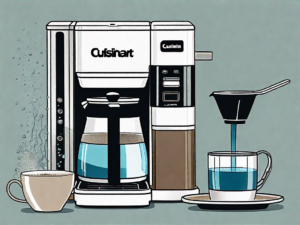 A cuisinart coffee maker lidar being cleaned