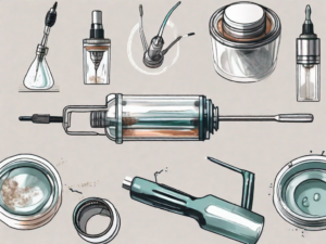 A nectar collector disassembled into its main parts