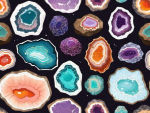 A collection of geodes in various stages of cleaning