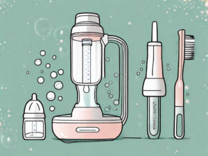 A haakaa breast pump separated into its components