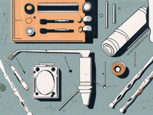 A recorder disassembled into its three parts