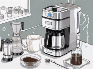 A cuisinart coffee maker being disassembled