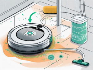 A roomba vacuum cleaner with its sensors highlighted