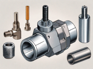 A disassembled solenoid valve with its various components cleaned and spread out