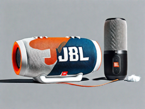 A jbl charge 4 speaker with a small